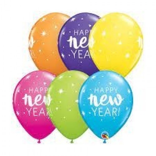 25 GLOBOS11" LATEX NEW YEAR COL TROPICAL