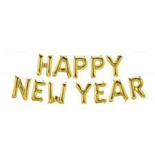 KIT GLOBOS 16" FOIL LETRAS HAPPY NEW YEA