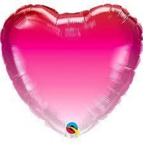 GLOBO 18" FOIL CORAZON ROSA DIFUMINADO