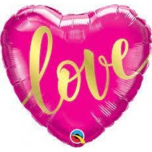 GLOBO 18" FOIL FORMA CORAZON ROJO LOVE O