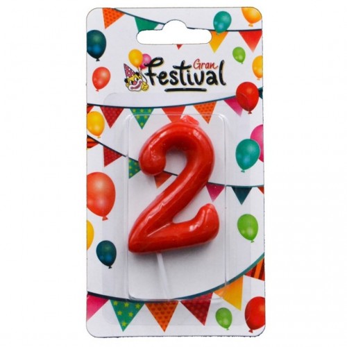    VELA N2 ROJA 6CM