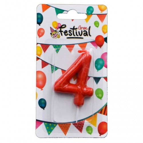    VELA N4 ROJO 6CM