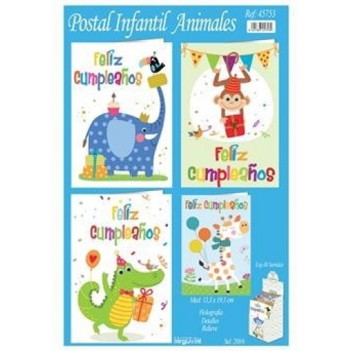 TARJETA INFANTIL ANIMALES  