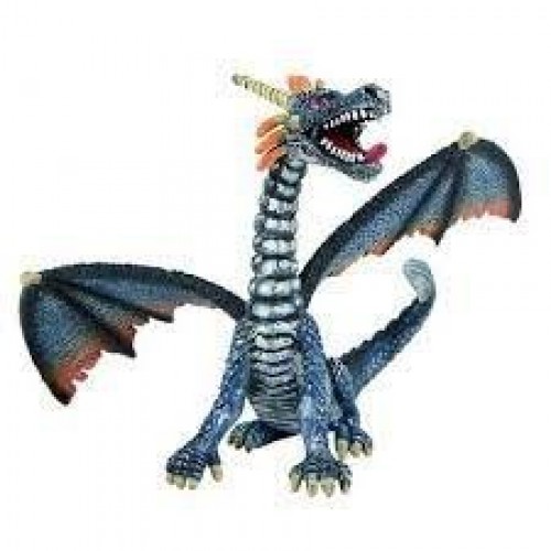 FIGURA TARTA DRAGON SENTADO AZUL 10CM