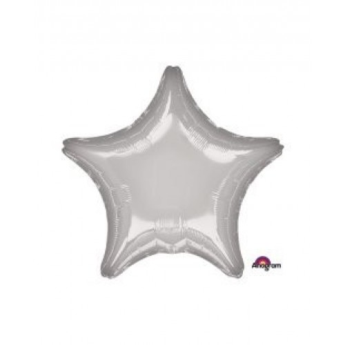 $E GLOBO 19" FOIL FORMA ESTRELL PLATA