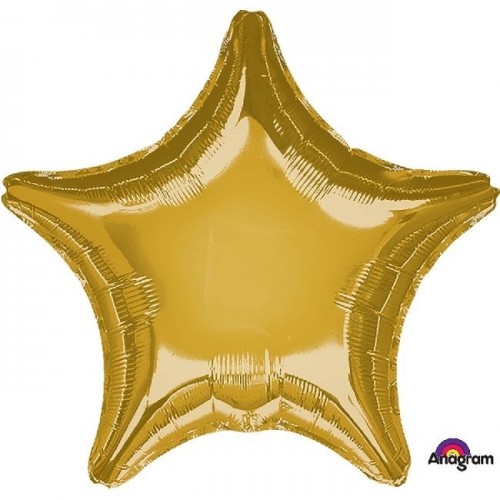 $ E GLOBO 18" FOIL FORMA ESTRELLA ORO