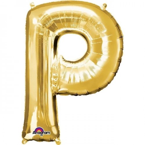   GLOBO 34" FOIL LETRA P METAL ORO
