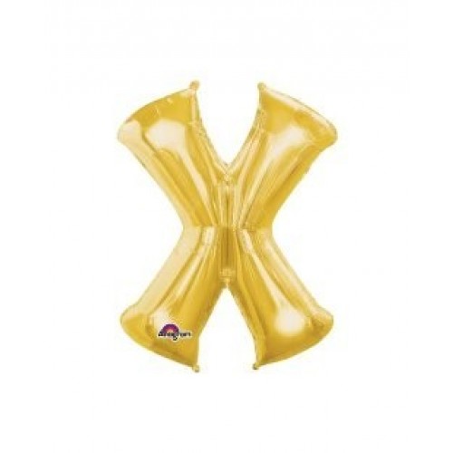   GLOBO 34" FOIL LETRA X METAL ORO