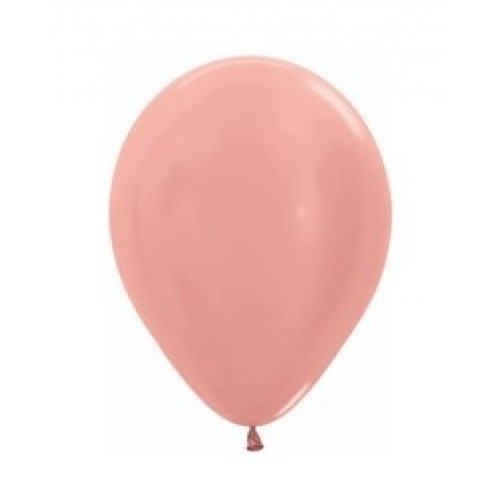  100 GLOBOS R5" LATEX METAL ROSA ORO