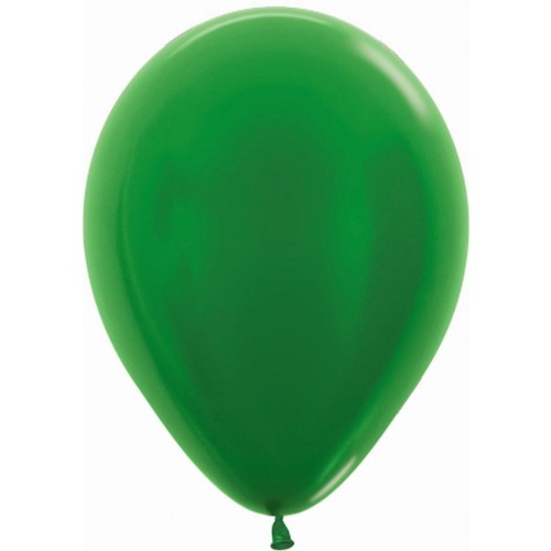   50 GLOBOS R12" LATEX METAL VERDE