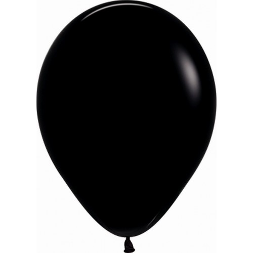   50 GLOBOS R12" LATEX SOLIDO NEGRO