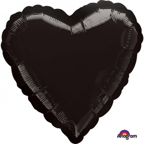  GLOBO 18" FOIL FORMA CORAZON NEGRO