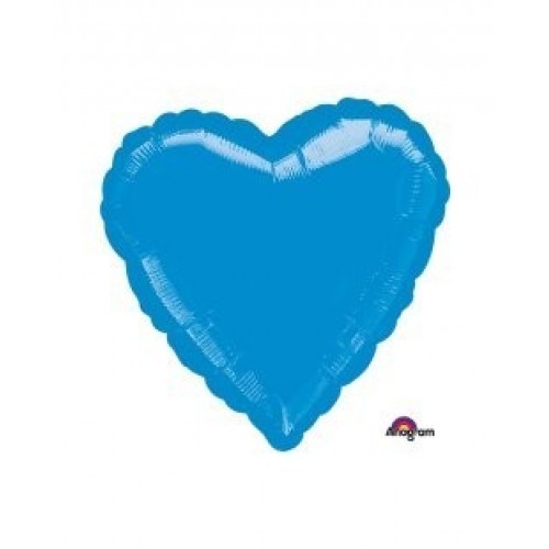   GLOBO 18" FOIL FORMA CORAZON AZUL