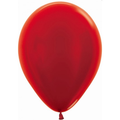 $E    50 GLOBOS R12" LATEX METAL ROJO