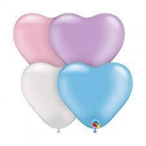 100 GLOBOS 6" LATEX CORAZON COLOR PASTEL