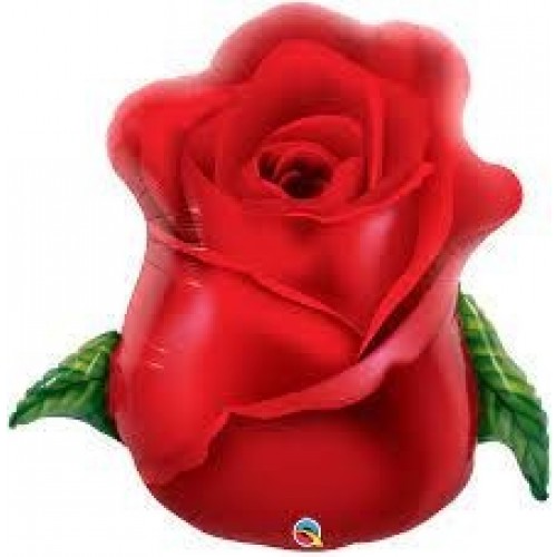GLOBO 33" FOIL FORMA ROSA ROJA