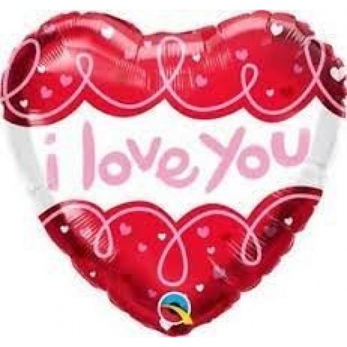 GLOBO 18" FOIL FORMA CORAZON I LOVE RO/R