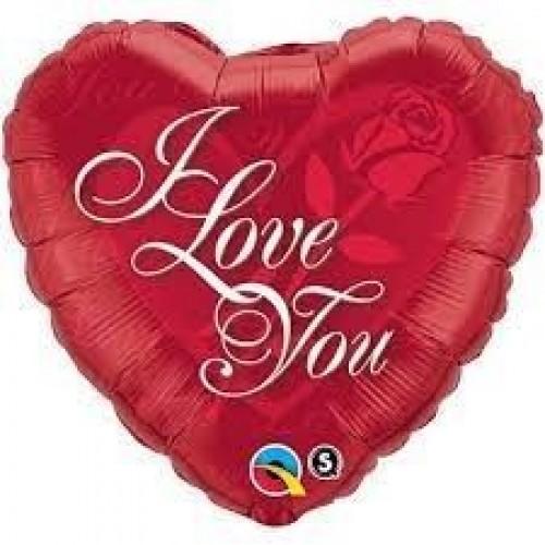 GLOBO 18" FOIL FORMA CORAZON I LOVE ROSA