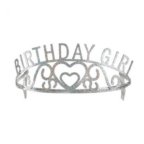 TIARA BIRTHDAY GIRL METAL PLATA