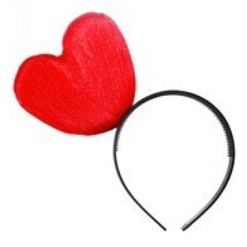   DIADEMA CON CORAZON ROJO