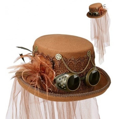 SOMBRERO COPA STEAMPUNK VELO