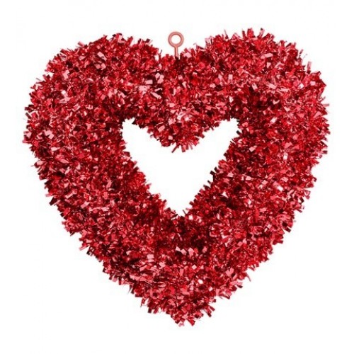    DECORACION CORAZON ROJO 46X44CM