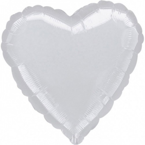   GLOBO 18" FOIL FORMA CORAZON PLATA