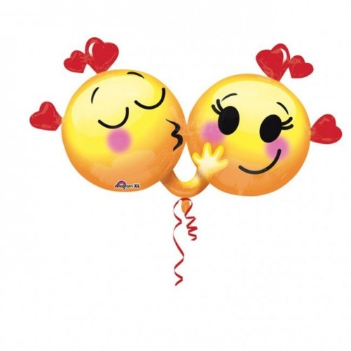 GLOBO 36" FOIL FORMA EMOTICONOS ABRAZAD