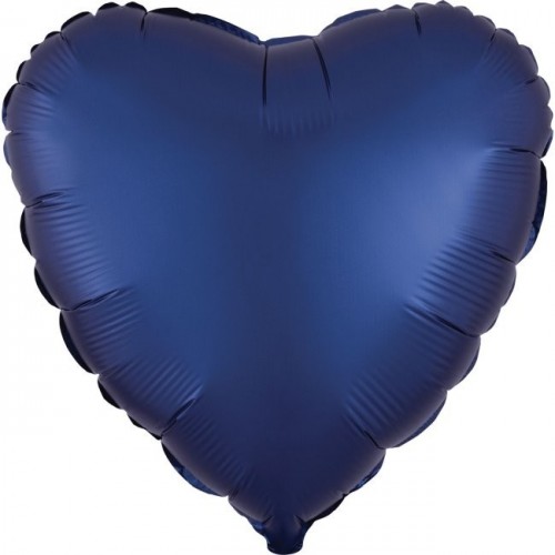 GLOBO 18" FOIL FORMA CORAZON AZUL SATIN