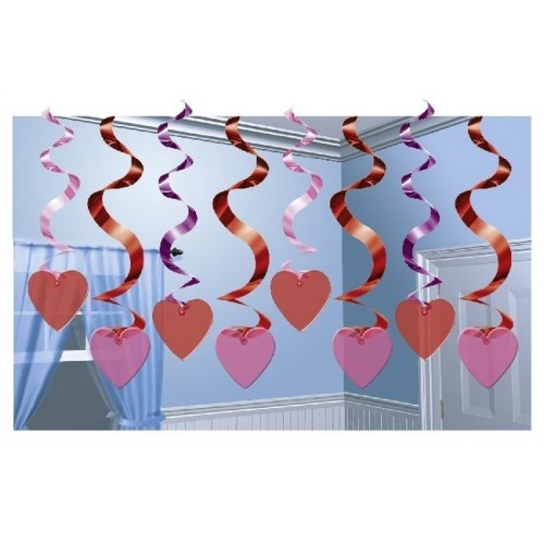 KIT 15 TIRAS ESPIRALES CORAZONES METAL
