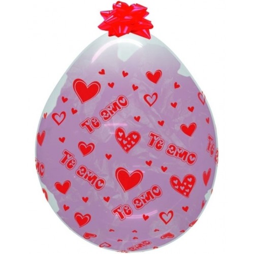 6 GLOBOS REGALO 18" TRANSPARENTE TE AMO