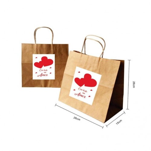BOLSA KRAF CON TODO MI AMOR 32X26X11CM(4