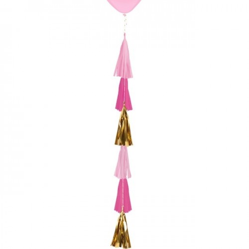 TIRA P/GLOBOS FLECOS ROSA PASTEL 70CM