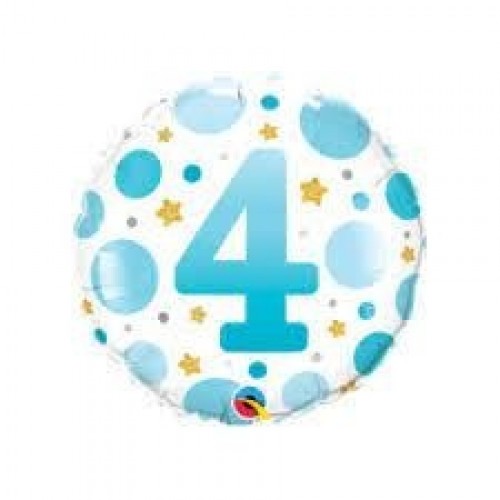 GLOBO 18" FOIL RND N4 PUNTOS AZUL