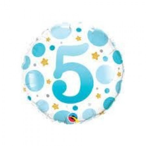 GLOBO 18" FOIL RND N5 PUNTOS AZUL