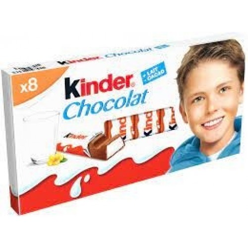 8 BARRITAS KINDER CHOCOLATE 100GRS