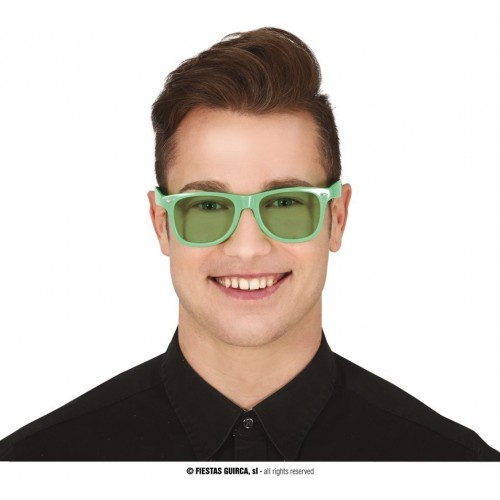 GAFAS VERDES CON CRISTAL TRANSPARENTE