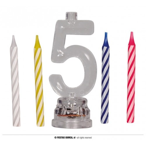 PORTAVELAS LED N5 C/4VELAS 13CM