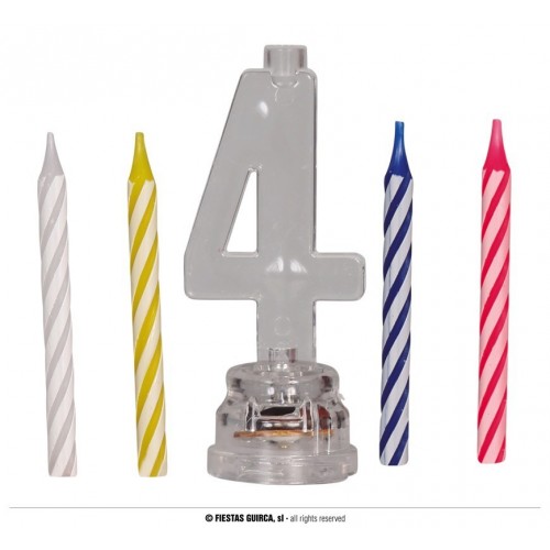 PORTAVELAS LED N4 C/4VELAS 13CM