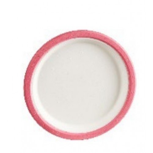  10 PLATOS PULPA ROSA/BCO 22CM