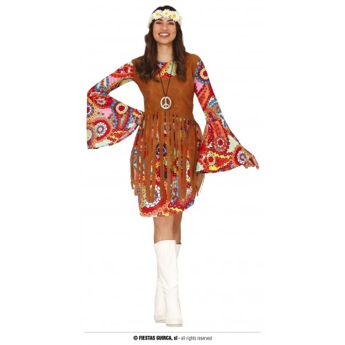  DISFRAZ T-42/44 HIPPIE CHALECO FLECO