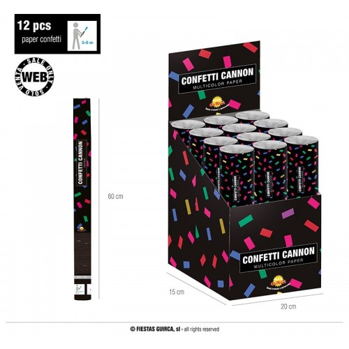 CAÑON CONFETI MULTICOLOR PAPEL 60CM