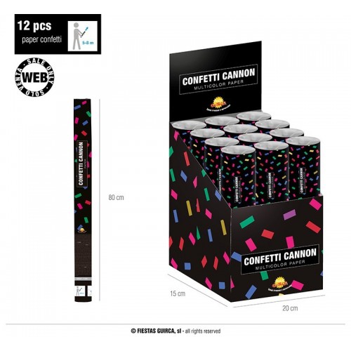 CAÑON CONFETI MULTICOLOR PAPEL 80CM