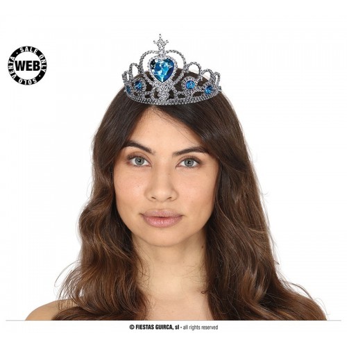 DIADEMA PRINCESA PIEDRAS AZULES