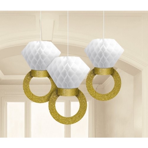 3 COLGANTES NIDO-ABEJA ANILLO 30CM