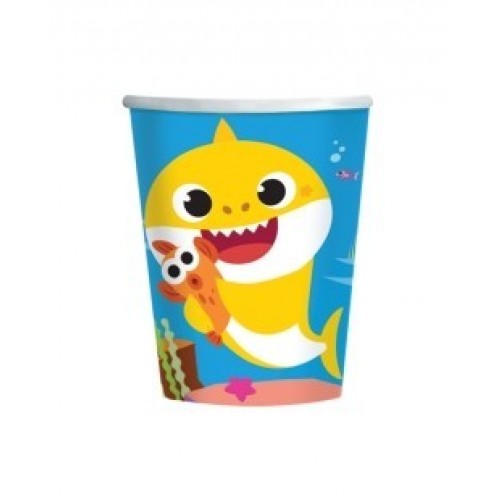   8 VASOS CARTON BABY SHARK 250ML
