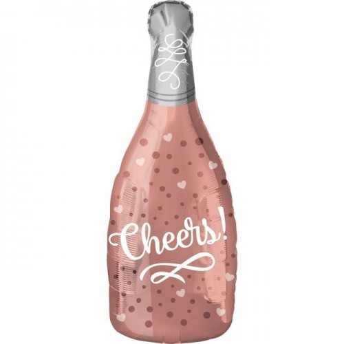 GLOBO 26" FOIL FORMA BOTELLA CAVA ROSA