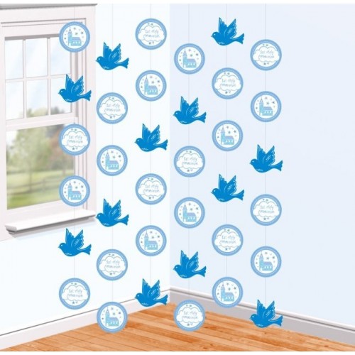   6 TIRAS DECO COMUNION AZUL 2MT