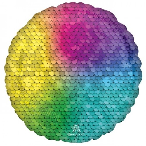   GLOBO 18" FOIL LENTEJUELA ARCOIRIS
