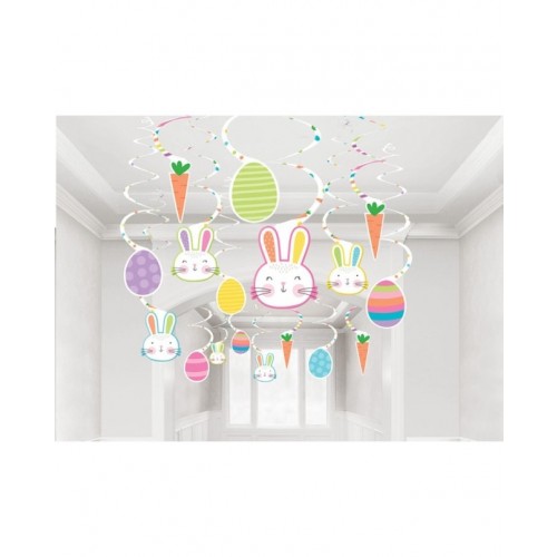 30 DECORACION ESPIRAL CONEJO DE PASCUA